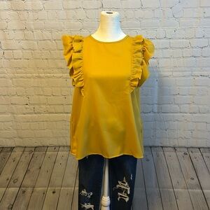 Ruffled sleeveless top